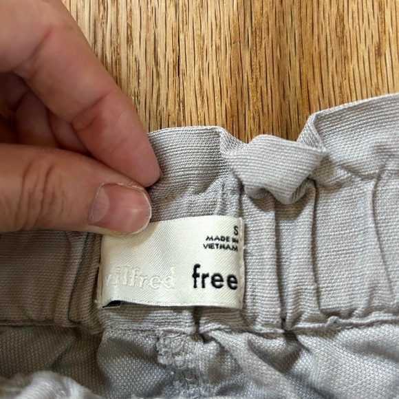 ARITZIA wilfred free harulia short high waisted paperbag linen blend gray size S - Picture 9 of 10